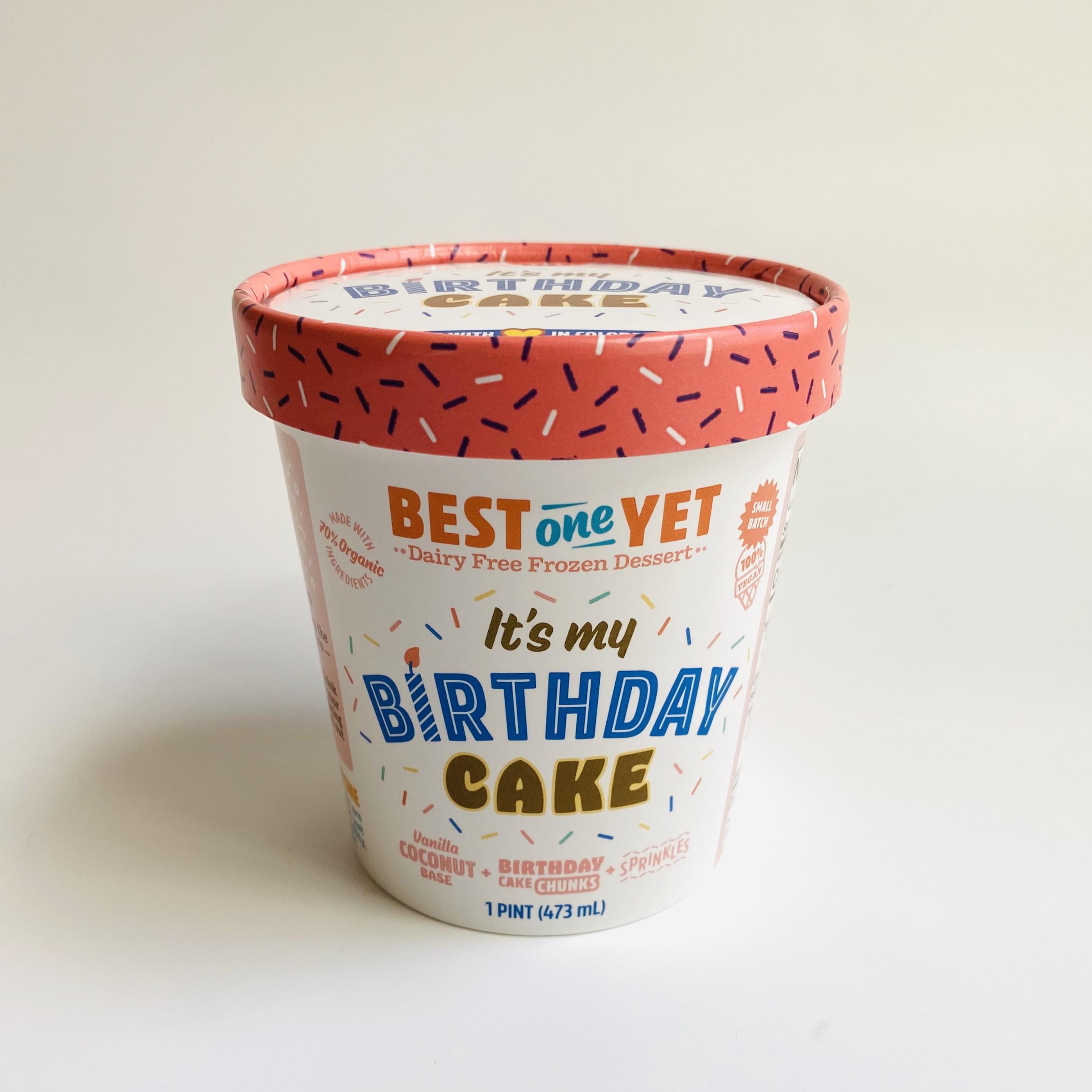 Best One Yet vegan ice cream pint - birthday cake